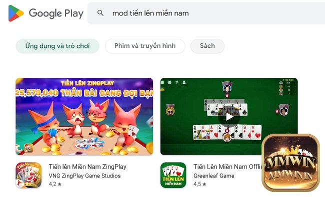 Tìm kiếm mod tiến lên miền nam trên Google Play