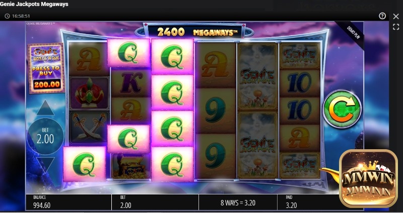 Genie Jackpots Megaways Hot Jackpot là slot chủ đề đèn thần độc đáo và hấp dẫn