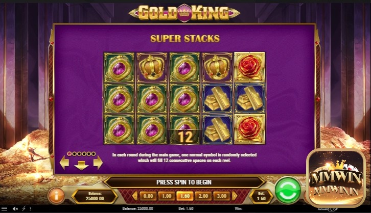 Trong Super Stacks, biểu tượng ngẫu nhiên lấp đầy 12 vị trí