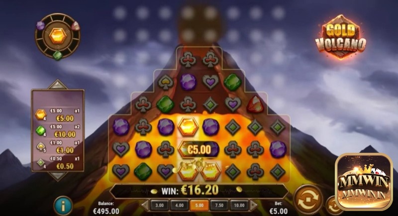 Gold Volcano Hot là một trò chơi slot đặc biệt với lưới mạng độc đáo và tính năng phun núi lửa đầy hấp dẫn.