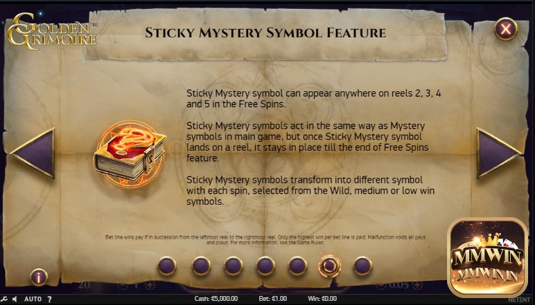 Biểu tượng Sticky Mystery có thể xuất hiện tại cuộn 2, 3, 4 và 5