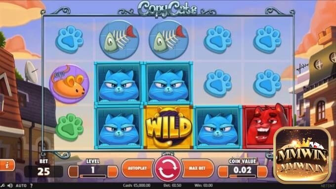 Con mèo vàng là biểu tượng WILD trong slot này