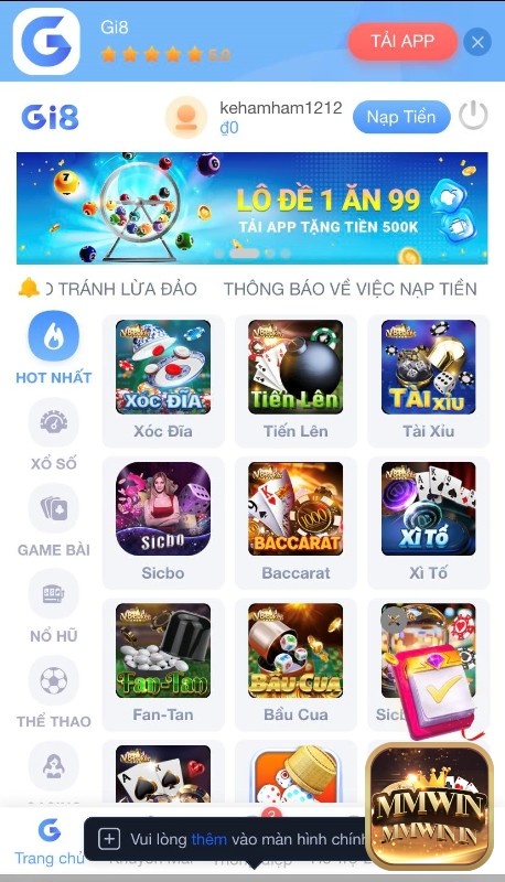 Kho game cược Gi8 chất lượng đa dạng