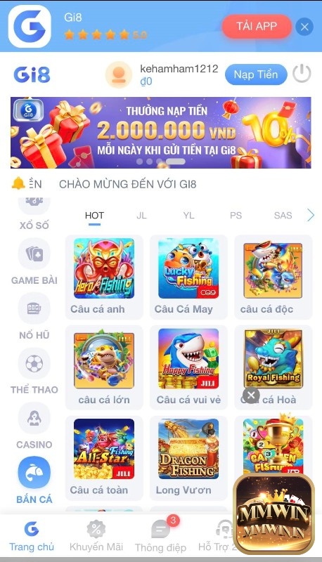 Chọn tải app trên giao diện web cược 