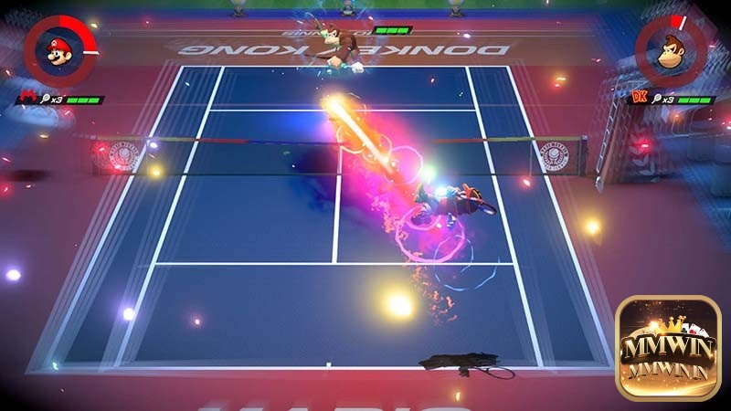 Các trận đấu tennis trong game được thiết kế sôi động và vui nhộn