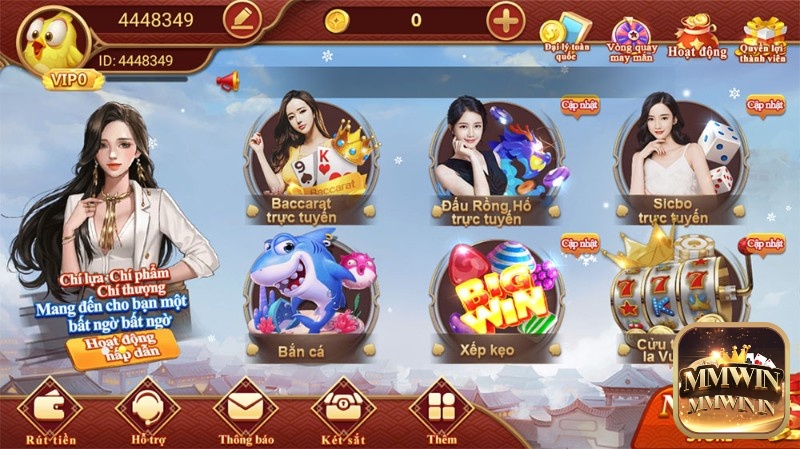 Giao diện chuyên nghiệp hiện đại của web game