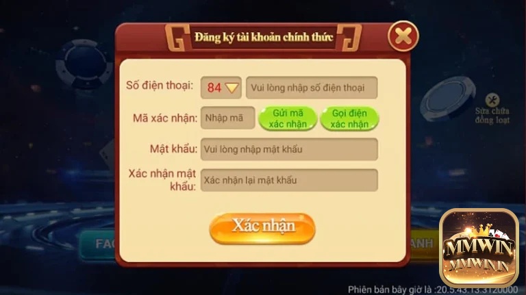 Anh em cũng có thể dùng số điện thoại cá nhân để tạo tài khoản web game