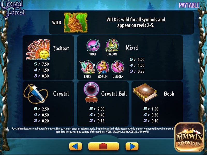 Biểu tượng về phép thuật có giá trị cao trong Crystal Forest slot