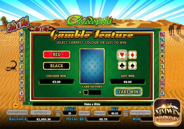 Lựa chọn màu lá bài hoặc chất bài trong Gamble để x2, x4 tiền thưởng