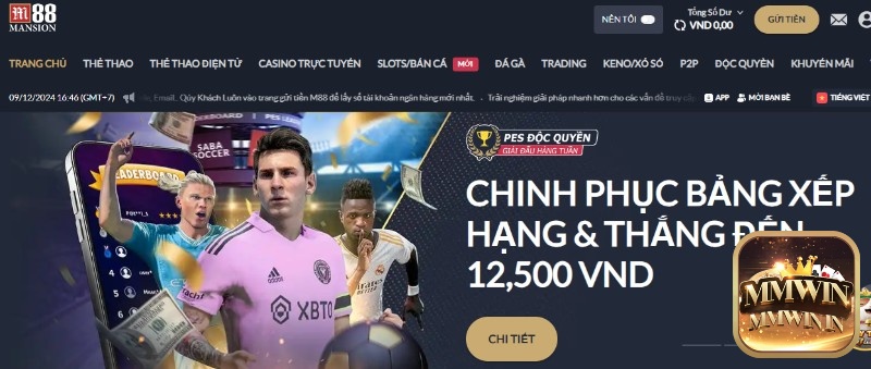 Website M88 có thiết kế với bố cục khoa học