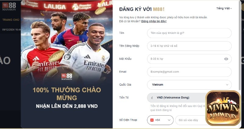 Cách đăng ký tài khoản tại M88 không quá khó