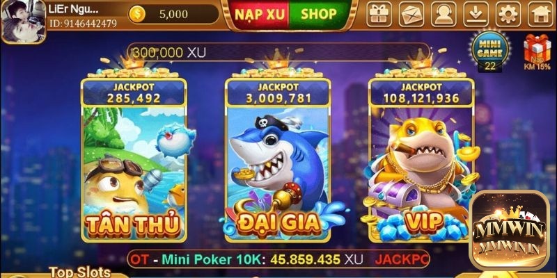 3 loại phòng chơi khác nhau tại XuVang 777 APK