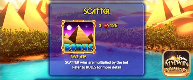 Biểu tượng Bonus Scatter trong Cleo's Wish slot là hình kim tự tháp