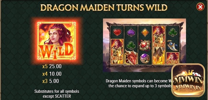 Biểu tượng Wild Dragon Maiden sẽ đem đến khoản thanh toán cao nhất