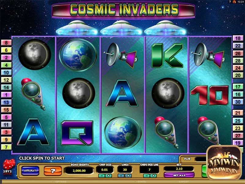 Cosmic Invaders là một game slot với chủ đề không gian ly kỳ