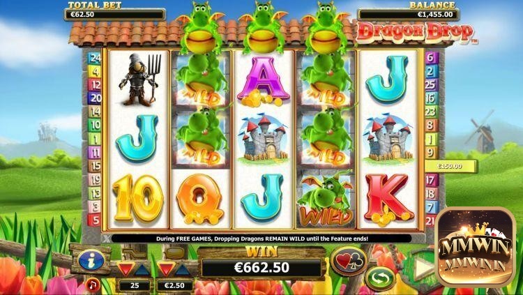 Đồ họa Dragon Drop Slot được thiết kế theo phong cách hoạt hình tạo cảm giác vui nhộn