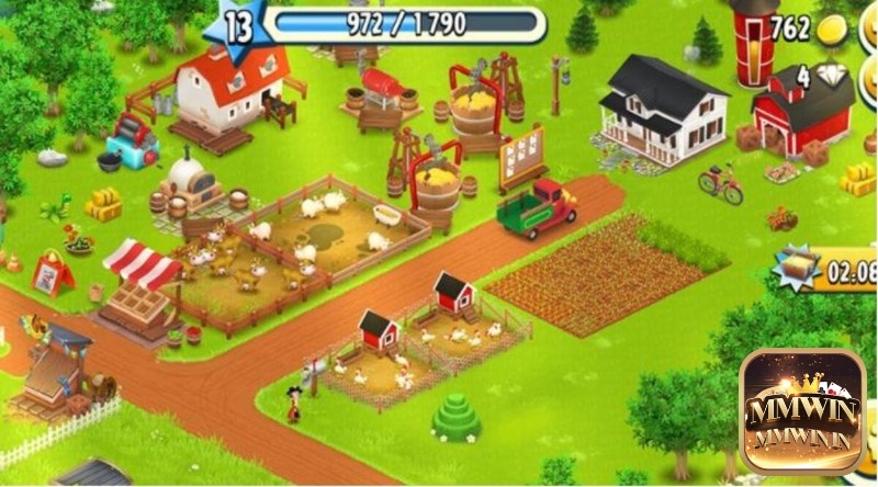 Nông trại Hay Day xanh mát với cây trồng và nuôi đa dạng được chăm sóc cẩn thận