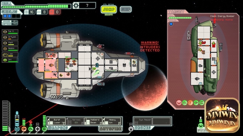 FTL là game rogue-like quản lý tàu vũ trụ, đồ họa đơn giản, chơi mượt trên PC cấu hình thấp