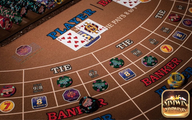 8 điểm - Mức điểm được tính theo cách tính tổng điểm baccarat