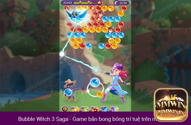 Bubble Witch 3 Saga nổi bật với đồ họa tươi sáng và lối chơi sáng tạo