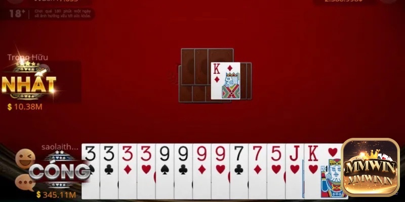 Một người chơi đánh hết bài thì ván game tiến lên sẽ kết thúc