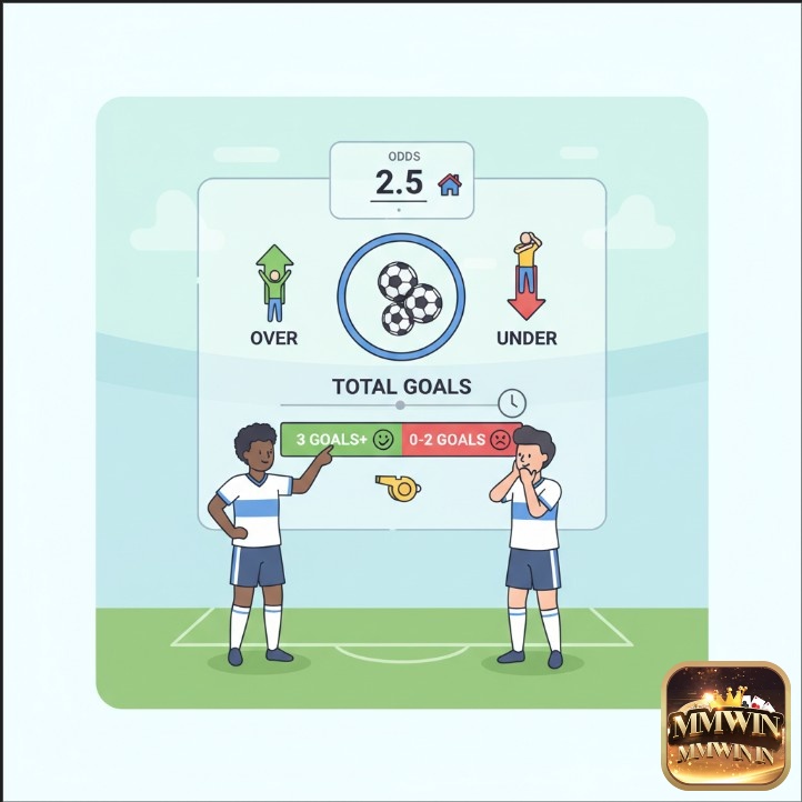 Người chơi bóng đá đặt cược kèo tài xỉu bóng đá, so sánh tổng số bàn thắng thực tế với tỷ lệ nhà cái đưa ra