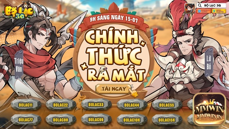 Bộ Lạc 3Q gây chú ý nhờ phong cách Tam Quốc thời đồ đá vui nhộn và lối chơi đấu tướng dễ tiếp cận